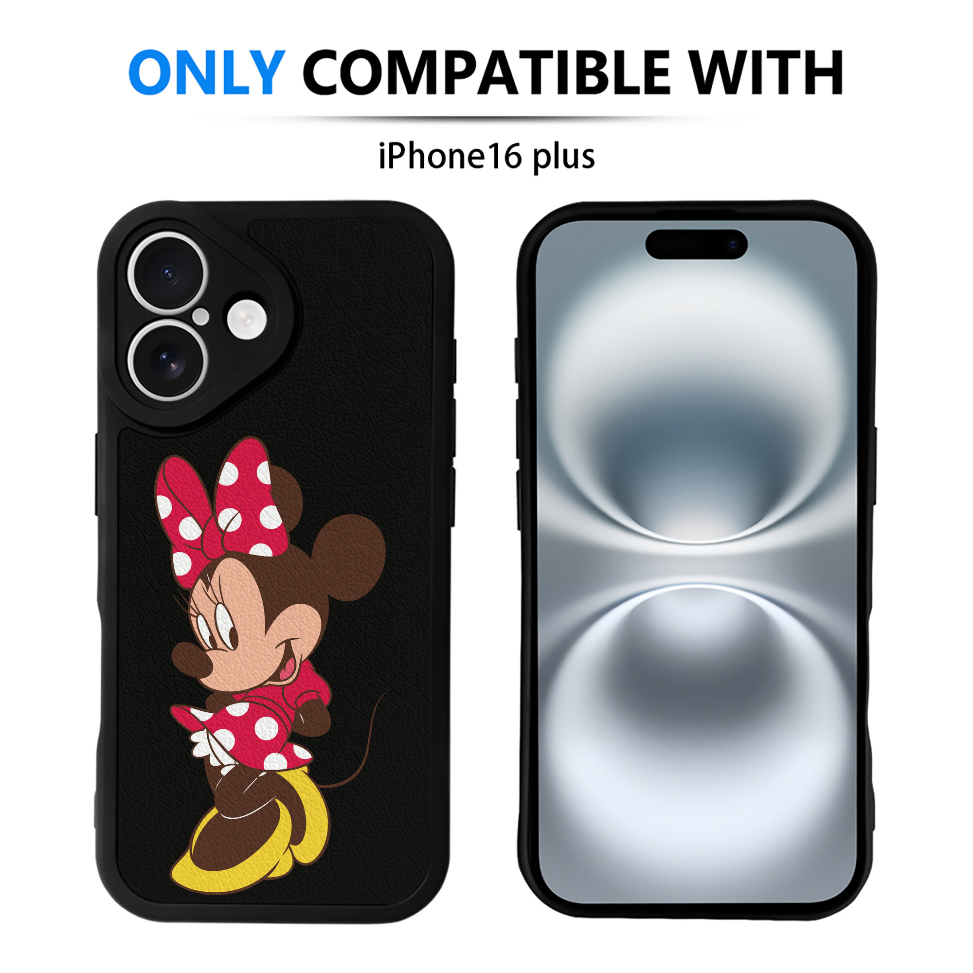 （画像用） ミッキーマウス Mickey Mouse 【iPhone 16シリーズ対応】シリコンスマホケース（レザー調） 材質：シリコン